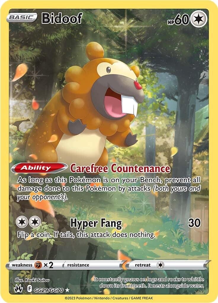 Crown Zenith Bidoof Pokémon card